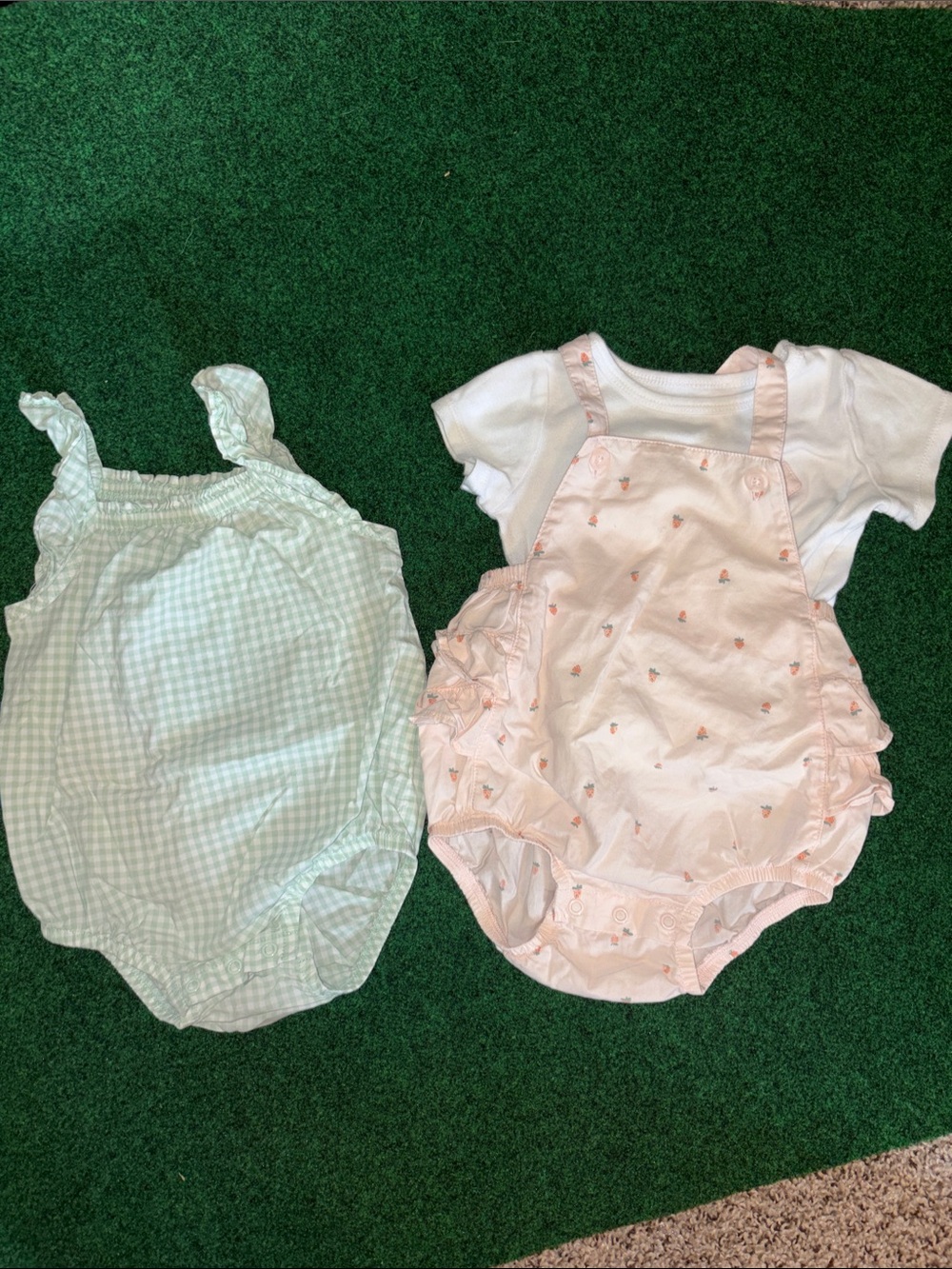 Carter's Pink & Mint Baby Girls One-Piece Bodysuits Set